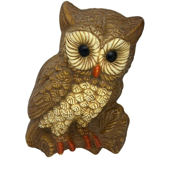 VTG HOMCO Owl Wall Plaques – Set of 2, Foam Brown & Cream, MCM Retro 5"x7" - Picture 4 of 10
